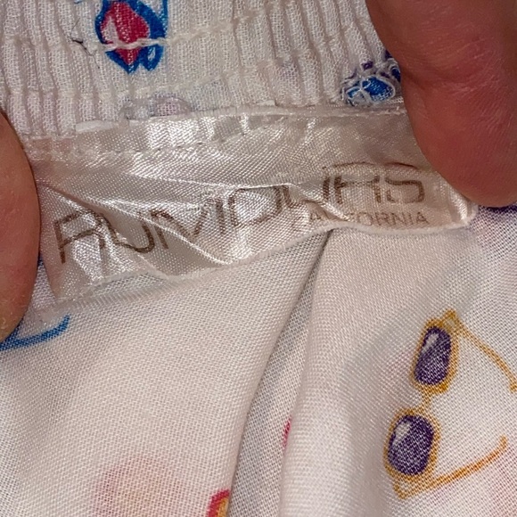 Vintage 80s Rumours California sunglass multicolor print midi skirt - Picture 7 of 10